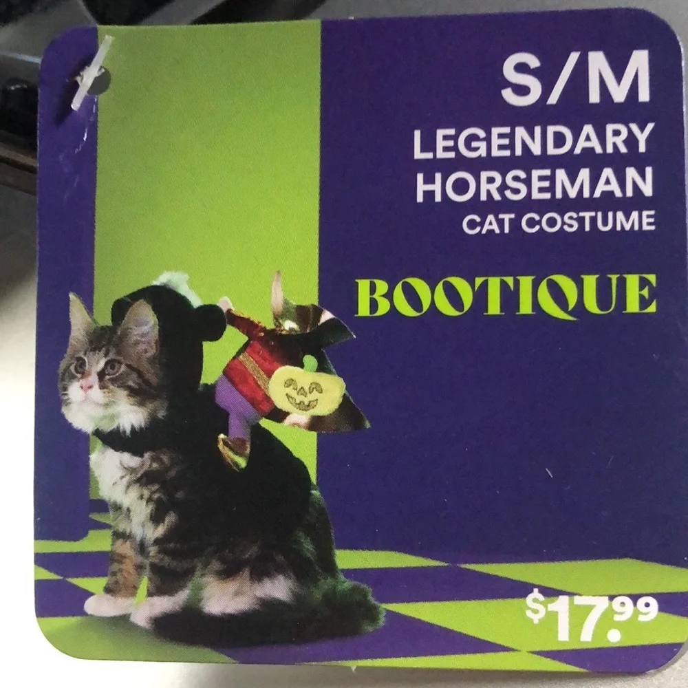 NWT Headless Horseman Cat Halloween Costume S/M